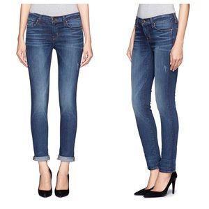 J Brand Heathered Mid Rise Blue Skinny Jeans